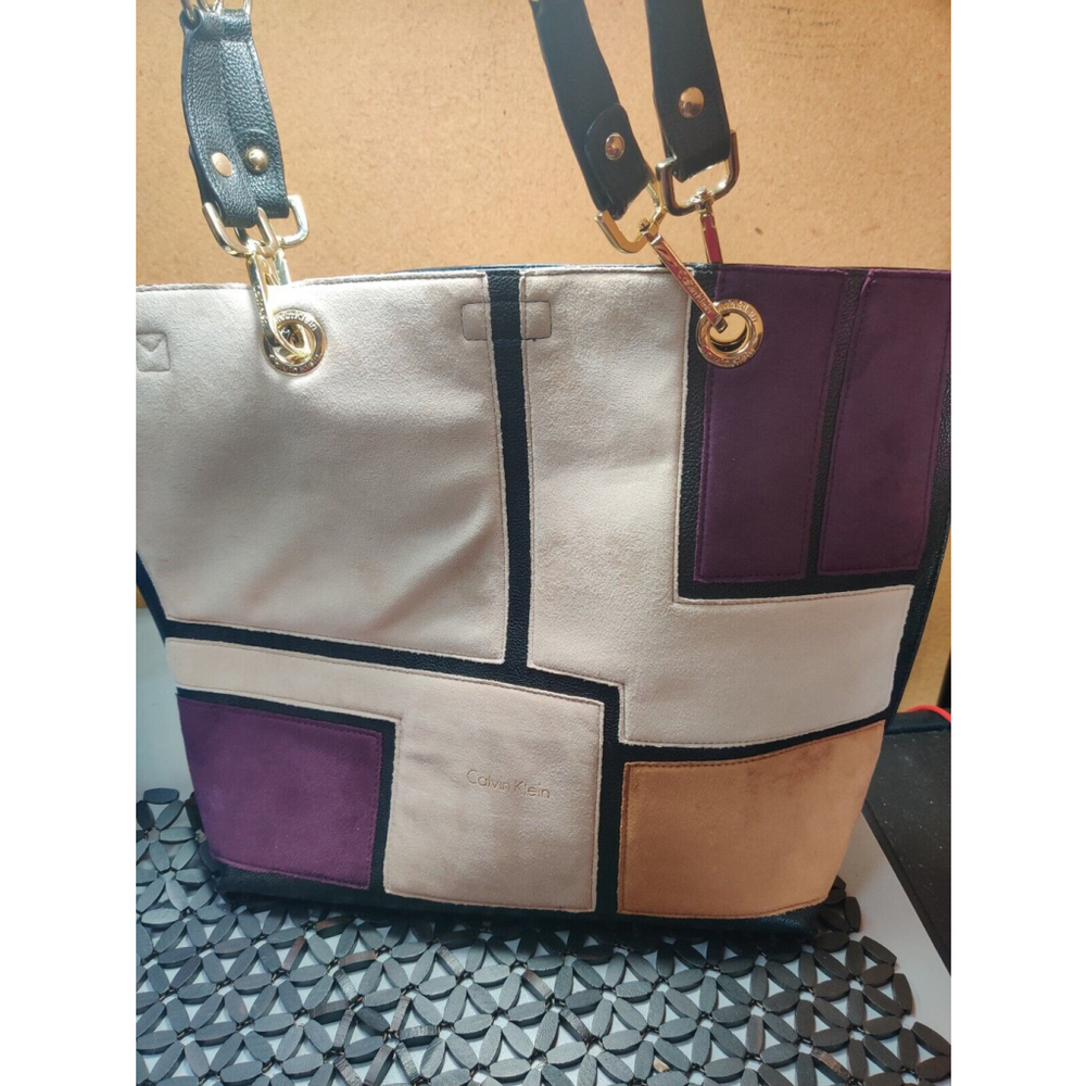 calvin klein Patch Work Leather Suede Purse
